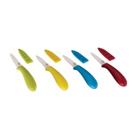 6680 GIPFEL Нож керамический IRIS 7,9см для фруктов с ножнами, ручка: ABS, ножны: PP, 4 цвета